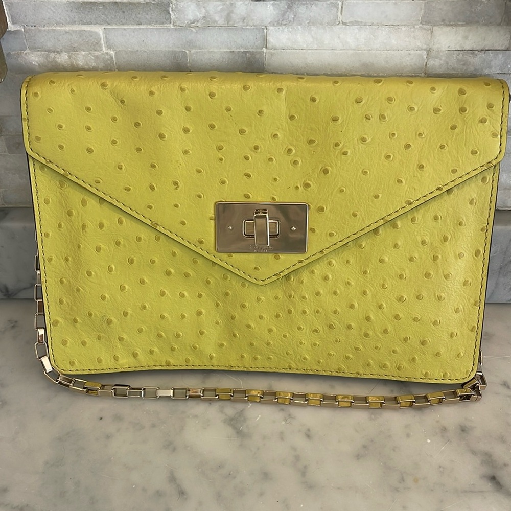 Kate Spade leather shoulder bag yellow/ lime green